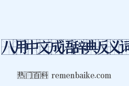 八用中文成语辞典反义词是什么意思的图片